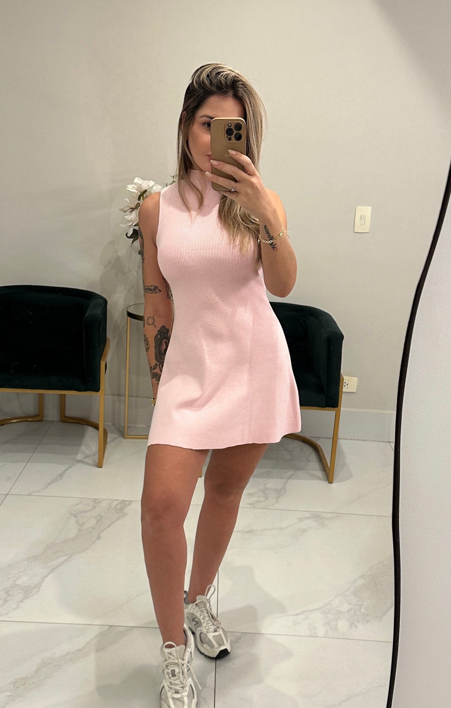 Vestido Regata Curto em Tricot Modal